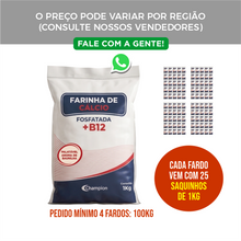 Carregar imagem no visualizador da galeria, Farinha Fosfatada +B12 (4 Fardos 25Kg)
